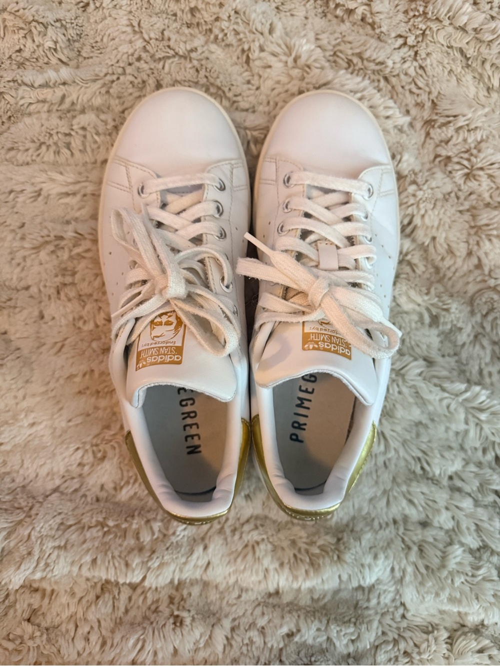 adidas White and Gold Women's Athletic Sneakers